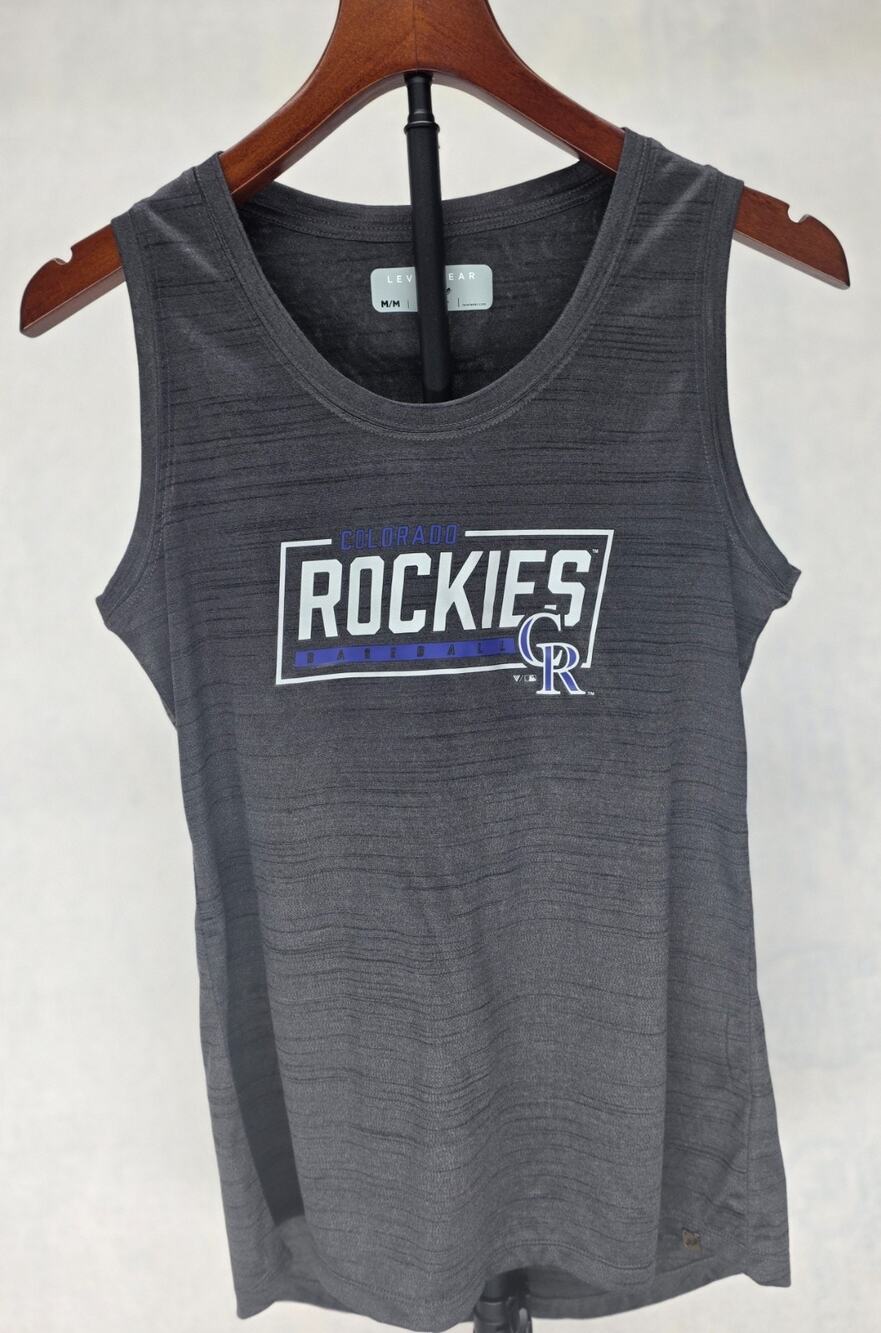 Levelwear Verve MLB Colorado Rockies Women's‎ Sleeveless Gray Tank Top. (M)